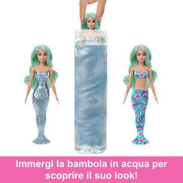 Barbie Color Reveal, Bambola E Accessori Della Serie Sirena Con 6 Sorprese, Capelli Cambia Colore