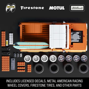 Mattel Brick Shop Hot Wheels Custom ’62 Chevy Pickup Building Toy Kit (858 Pieces), For Collectors - Image 4 of 6