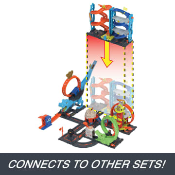 Hot Wheels City Transforming Race Tower Playset, Track Set With 1 Toy Car