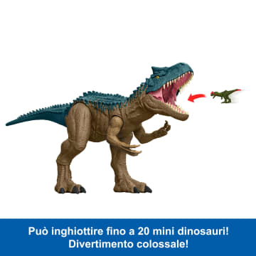 Jurassic World Super Colossal Allosauro, Dinosauro Giocattolo Lungo Circa 97 Cm, Inghiottisce I Mini Dinosauri