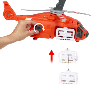 Matchbox Action Drivers Matchbox Rescue Helicopter,16-In Large-Scale Helicopter With 1:64 Scale Die-Cast Toy Ambulance