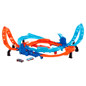 Hot Wheels Ultra Hots Pojedynek z turboprzyspieszeniem Tor wyścigowy Zabawka Zestaw i 2 samochody w skali 1:64
