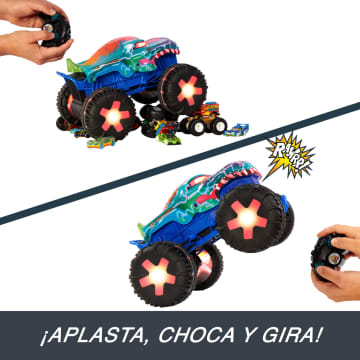 Vehículo Teledirigido MEGA-Wrex Alive De Monster Trucks De Hot Wheels A Escala 1:15, Con Mando De Control Remoto Con Batería Y Luces Y Sonidos Interactivos - Image 4 of 6