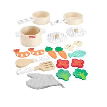 Okul Öncesi Çağdaki Çocuklar Için 19 Parçalı Fisher-Price Ahşap Mutfak Seti
