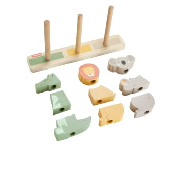 Fisher-Price Houten Dieren Stapelen En Sorteren, Speelgoed Voor Baby'S En Peuters, 10 Onderdelen