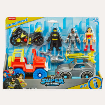 Imaginext DC Super Friends Batman Gift Set With Wonder Woman And Cyborg, 9 Piece Preschool Toy - Image 6 of 6