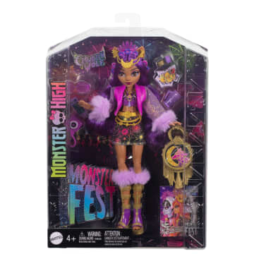 Muñeca De Clawdeen Wolf Del Monster Fest De Monster High Con Atuendo Festivalero, Póster De Un Grupo Y Accesorios