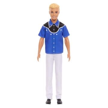 Barbie Fashionistas Ken-Puppe Nr. 226, Blonde Modepuppe Mit Westernlook, 65. Jubiläum - Bild 3 von 6