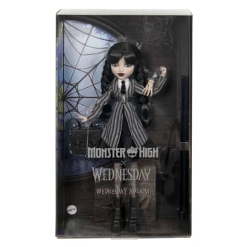 Monster High Mercoledì Bambola Da Collezione, Mercoledì Addams In Uniforme Nevermore Academy Con Mano