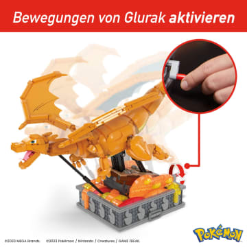 Mega Pokémon Bewegliches Glurak Bauset (1664 Teile) Für Sammler