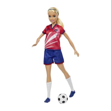 Barbie-Poupée Barbie Footballeuse, Blonde, Maillot N° 9, Dès 3 Ans - Imagen 2 de 6