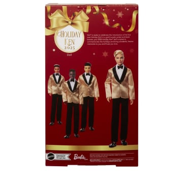 Barbie Signature, Ken Magia Delle Feste 2025, Bambola Da Collezione Con Tuta Elegante E Giacca Dorata - Imagen 6 de 6