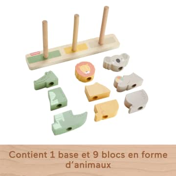 Fisher-Price-Animaux En Bois À Empiler Et Trier, 10 Pièces