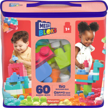 MEGA BLOKS First Builders Klocki 60 elementów Torba różowa