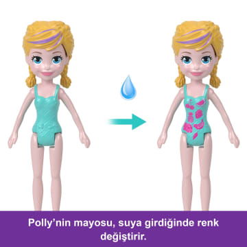 Polly Pocket Unicorn Dream Cruise Oyun Seti, Su Oyunlarına Ilham Veren Ve Renk Değiştiren Aksesuarlar Ve 1 Bebek Dahil 23 Parça Içeren Taşınabilir Gemi