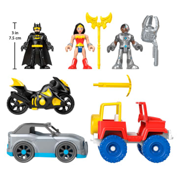 Imaginext DC Super Friends Batman Gift Set With Wonder Woman And Cyborg, 9 Piece Preschool Toy - Image 2 of 6