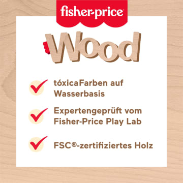 Fisher-Price 2-In-1-Tierwelt Aus Holz, Aktivität Zum Sortieren Von Formen Für Kinder, 13 Holzteile