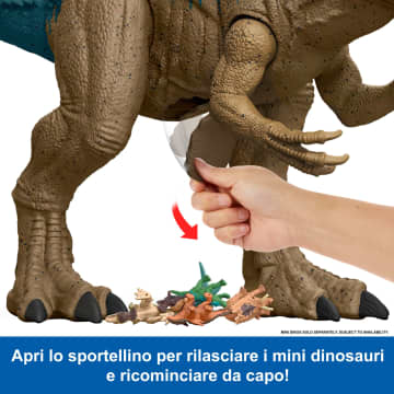 Jurassic World Super Colossal Allosauro, Dinosauro Giocattolo Lungo Circa 97 Cm, Inghiottisce I Mini Dinosauri
