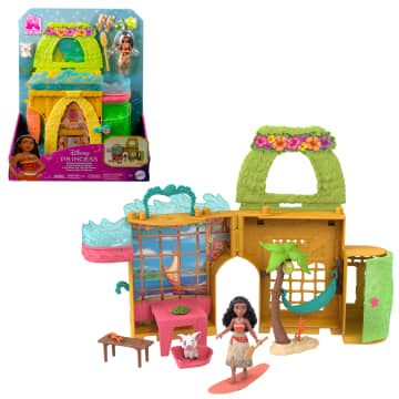 Casa De Muñecas Storytime Stackers De Vaiana De Disney Princesas Con Muñeca Pequeña, Animal Amigo Y Nueve Accesorios