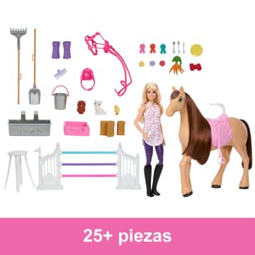 Conjunto De Juego De Establo De “Barbie Mysteries: The Great Horse Chase” Con Muñeca, Caballo De Juguete Y Accesorios, Más De 25 Piezas
