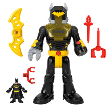 Imaginext DC Super Friends Batman Insider Ve Exo Kostümü, Işıklı Ve Sesli Siyah Robot, 6 Parça - Imagen 5 de 6