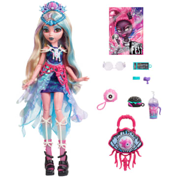 Muñeca De Lagoona Blue Del Monster Fest De Monster High Con Atuendo Festivalero, Póster De Un Grupo Y Accesorios