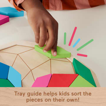 Fisher-Price Wooden Mandala Geometric Puzzle For Toddlers & Kids, 40 Wood Pieces - Image 3 of 5