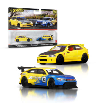 Hot Wheels Premium Car Culture Spoon Honda 2-Pack, 1:64 Scale Toy Cars For The Adult Collector