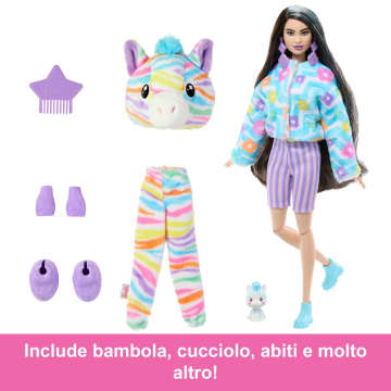 Barbie Cutie Reveal Serie Color Dream, Zebra, Bambola E Accessori, 10 Sorprese