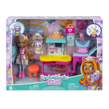 Enchantimals - Poupée Et Coffret Bêtes Citadines Cabinet Du Docteur Chat - Mini Poupée - 4 Ans Et +