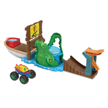 Hot Wheels® Monster Trucks Renk Değiştiren Araçlar Timsahdan Kaçış Oyun Seti
