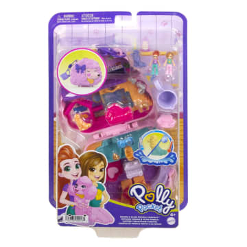Polly Pocket Compacte speelset Poedels verzorgen en vertroetelen, met 2 micropoppen, 12 accessoires en 5 functies