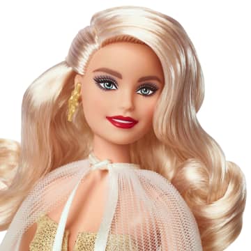 Κούκλα 2023 Holiday Barbie, Εποχιακό Συλλεκτικό Δώρο, Χρυσαφί Τουαλέτα, Ξανθά Μαλλιά - Image 2 of 6