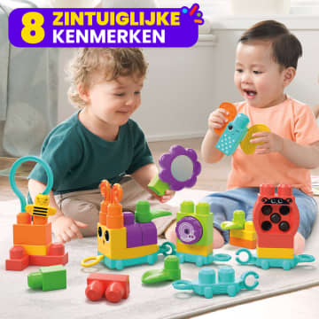Mega Bloks Wiebel En Speel Rups, Zintuiglijk Bouwspeelgoed Voor Peuters Van 1-3 (30 Onderdelen)