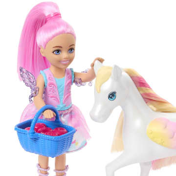 Conjunto Barbie A Touch Of Magic Con Muñeca Barbie Chelsea Y Caballo Pegaso De Juguete
