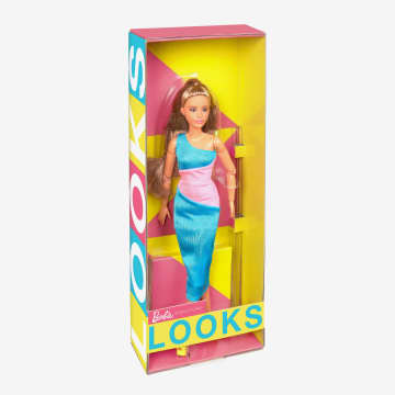 Barbie Looks 15 - Poupée Brune Avec Robe Midi Unie Color Block