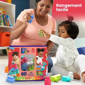 Mega Bloks - Sac 60 Blocks Rose - Jouet De Construction - 1 An Et +
