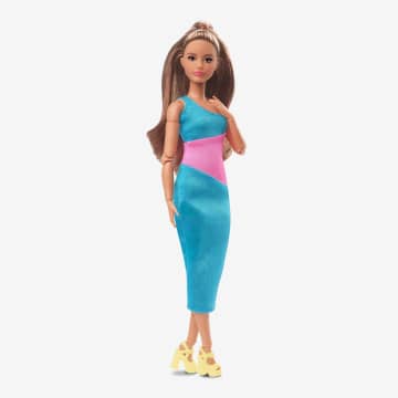 Barbie Looks 15 - Poupée Brune Avec Robe Midi Unie Color Block