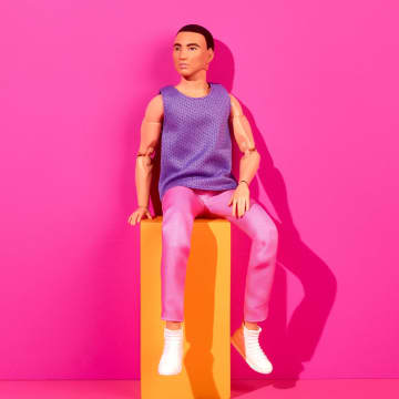 Barbie - Barbie Ken Barbie Looks Cheveux Bruns Tenue Color Block - Poupée Mannequin - 3 Ans Et +