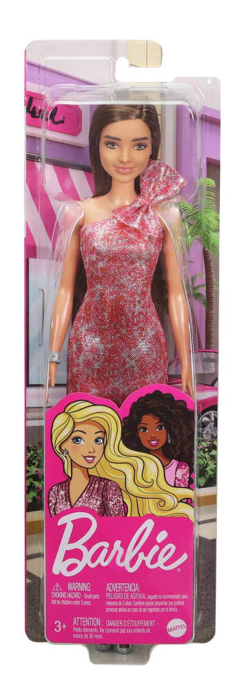 Barbie muñeca Glam con vestido de un solo hombro y volantes - Image 7 of 7