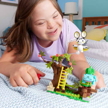 Mega Pokémon Emolga And Bulbasaur's Charming Woods Building Toy Kit (194 Pieces) For Kids - Image 2 of 6