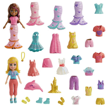Polly Pocket Κούκλες Και Αξεσουάρ, 2 Κούκλες Με 25 Αξεσουάρ