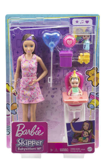 Barbie® Bebek Bakıcısı Bebeği ve Aksesuarları Oyun Setleri, Parti Temalı (Uzun Saçlı Bebek)