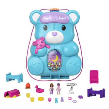 Polly Pocket Mini Toys, Wearable Purse Compact Playsets with 2 Dolls