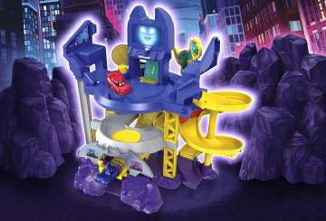 Fisher-Price - Coffret Batcave Propulsion Et Course Batwheels Dc- Circuit Petites Voitures - 3 Ans Et +