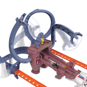 Hot Wheels Racerverse Spider-Mans Wirwarrende Racebaan, Baanset Met 2 Hot Wheels Racewagens - Imagen 4 de 6