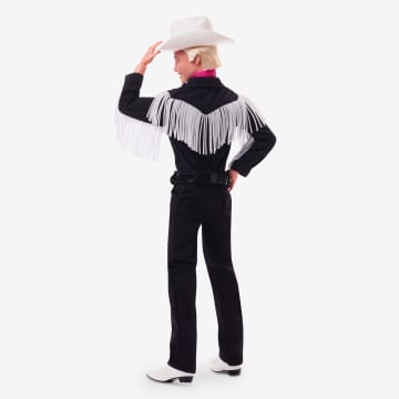 Barbie Le Film Poupée Ken À Collectionner Inspirée Du Film Barbie, Avec Tenue Noire À Franges Blanches, Chapeau Et Bottes De Cowboy De Couleur Blanche Et Bandana Rose - Imagen 4 de 15