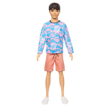Muñeco Ken Barbie Fashionistas N. 219 Con Cuerpo Delgado Y Conjunto Intercambiable