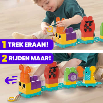 Mega Bloks Wiebel En Speel Rups, Zintuiglijk Bouwspeelgoed Voor Peuters Van 1-3 (30 Onderdelen)