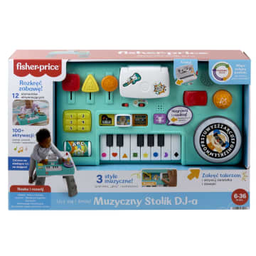 Fisher-Price „Ucz się i śmiej!” Muzyczny Stolik DJ-a Poziomy Nauki Zabawka edukacyjna dla dzieci Polska wersja językowa